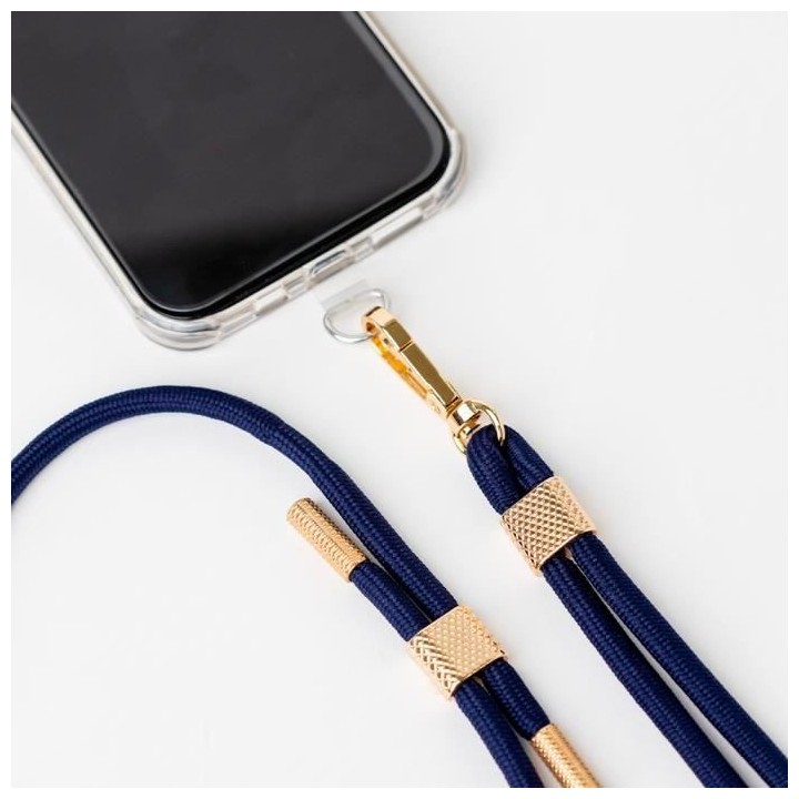 Coque bandouliere bleu marine détail gold BBC