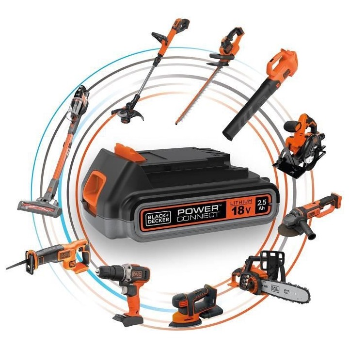 Batterie Lithium 18V BLACK+DECKER 2,0 Ah - BL2018-XJ