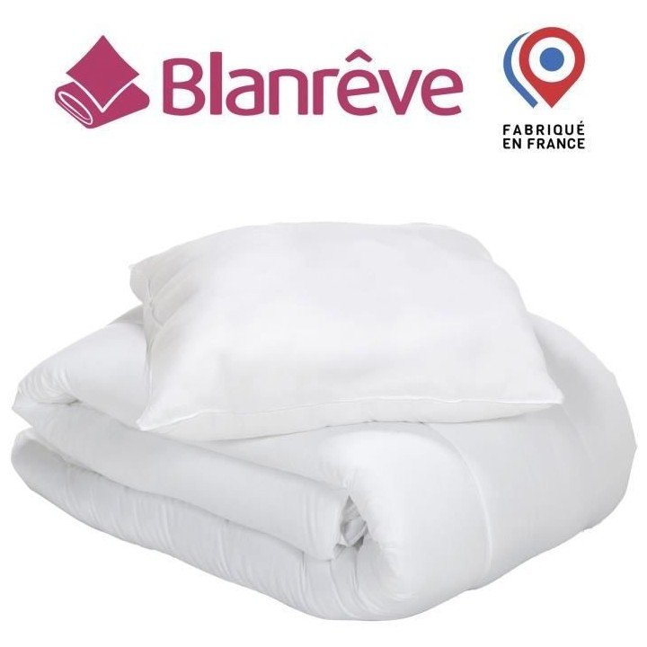 Pack linge de lit - Couette 140x200 cm et 1 oreiller 60x60 cm - BLANRE