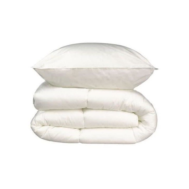 Pack linge de lit - Couette 140x200 cm et 1 oreiller 60x60 cm - BLANRE