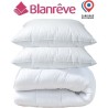 Pack linge de lit - Couette 240x220 cm et 2 oreillers 60x60 cm - BLANREVE - Tempérée - 100% Polyester - 2 personnes - Blanc