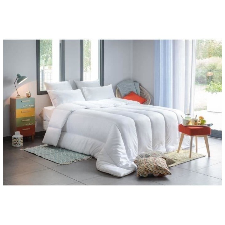 Pack linge de lit - Couette 240x220 cm et 2 oreillers 60x60 cm - BLANR