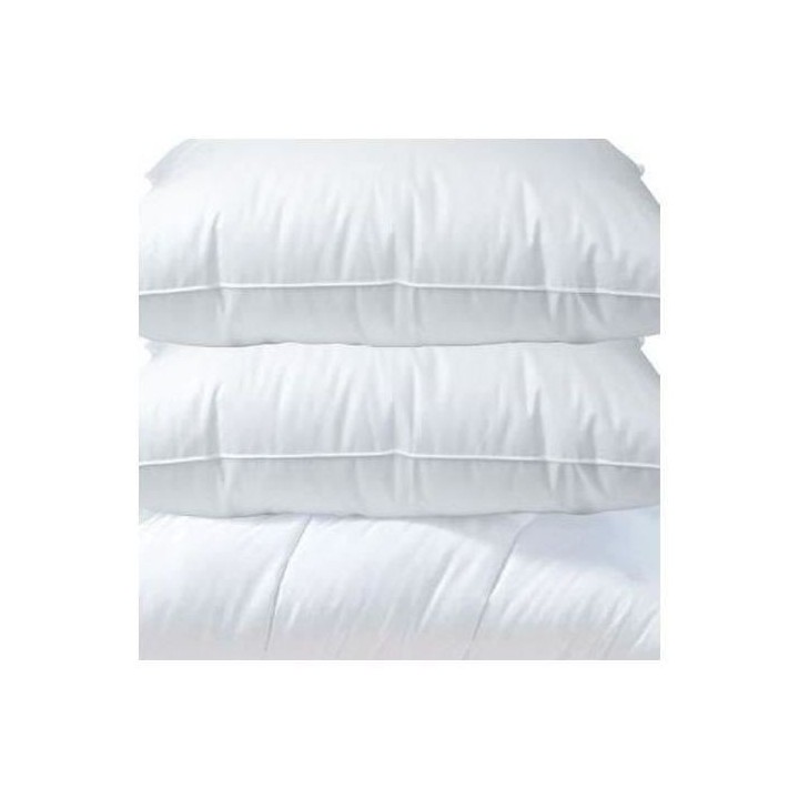 Pack linge de lit - Couette 240x220 cm et 2 oreillers 60x60 cm - BLANR