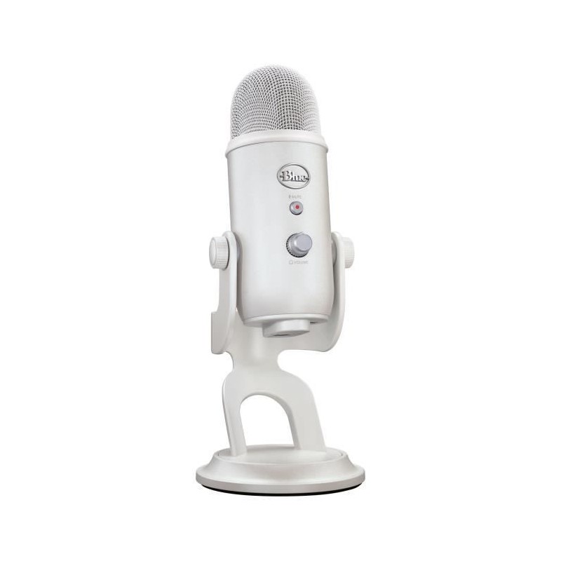 Microphone USB - Blue Yeti Premium - Pour Enregistrement, Streaming, Gaming, Podcast sur PC ou Mac - Blanc White Mist