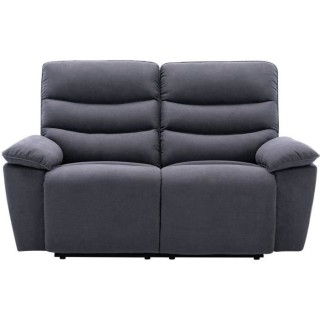 Canapé relax électrique 2 places - BLAKE - Tissu gris foncé - L 109