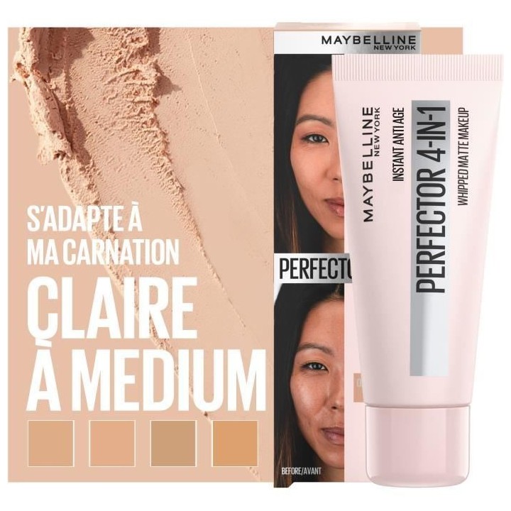 Perfecteur de teint matifiant 4-en-1 Mat MAYBELLINE NEW YORK - 02 Ligh