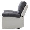 Fauteuil relax électrique - Tissu gris et simili blanc - DUSTIN