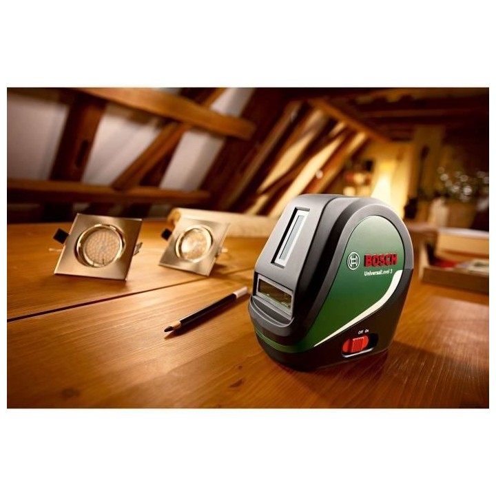 Laser lignes Bosch - UniversalLevel 3 (portée 10m, 3 lignes 1 point,