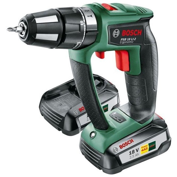 Perceuse percussion Bosch - PSB ERGONOMIC 18 Li sans charbon (livrée