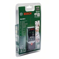 Télémetre laser numérique Bosch - PLR 50 C (Livré avec 3 batteries 1,5 V LR03, Dragonne, Housse de protection)