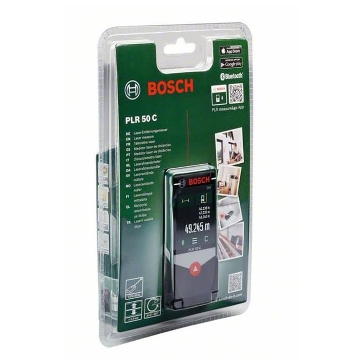 Télémetre laser numérique Bosch - PLR 50 C (Livré avec 3 batteries