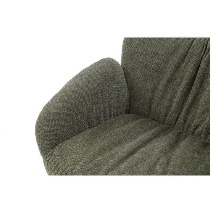Fauteuil - Pieds bois - Tissu vert - L 50 x P 72 x H 85 cm - LANCASTER