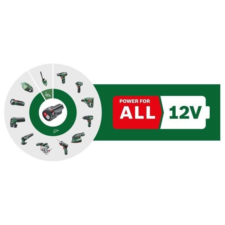 Perceuse a percussion Bosch - EasyImpact 1200 (2 batteries 12V, 1 char