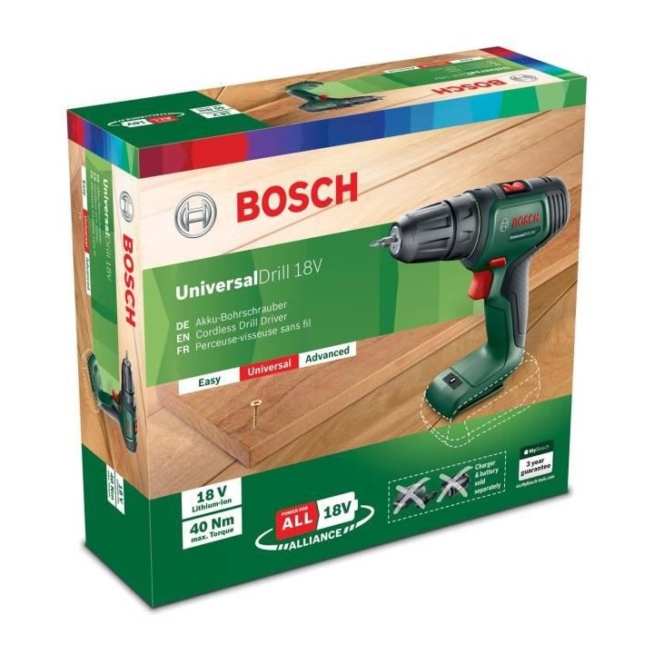 Perceuse-visseuse sans-fil Bosch UniversalDrill 18 V (outil Livré seu