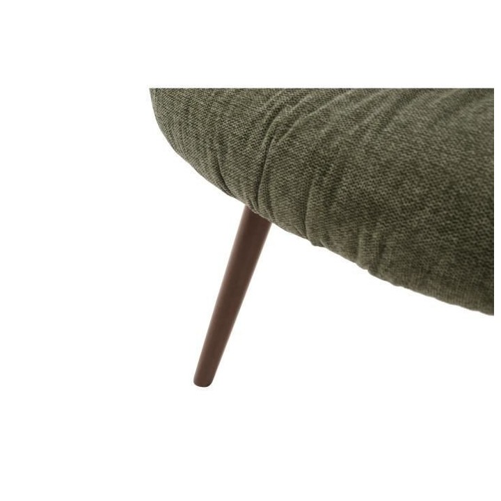Fauteuil - Pieds bois - Tissu vert - L 50 x P 72 x H 85 cm - LANCASTER