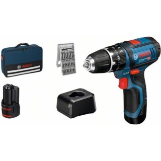 Perceuse-visseuse a percussion Bosch Professional GSB 12V-15 + 25 acce