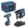 Bosch Professional - KIT 2 OUTILS : perceuse-visseuse GSR 18V-55 + perforateur GBH 18V-55 + 2 x GBA 4.0Ah + GAL 18V-40 + L-Boxx