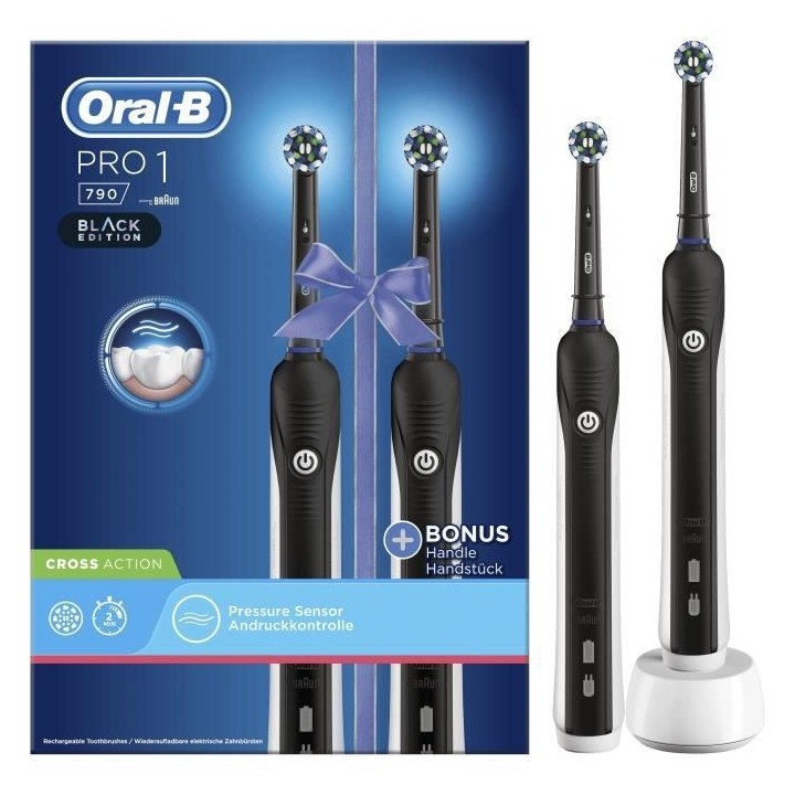 Brosse a dents électrique rechargeable ORAL-B Pro 1 790 Duopack - 2 M