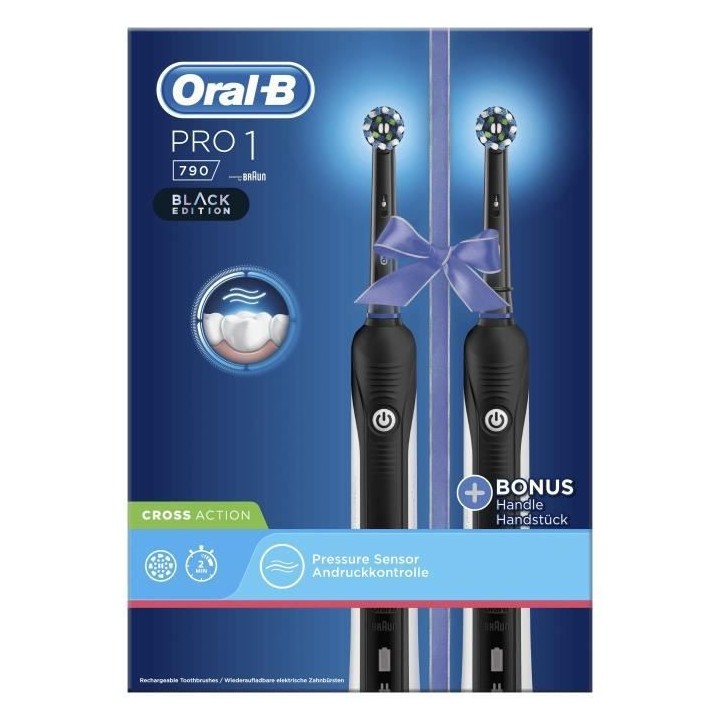 Brosse a dents électrique rechargeable ORAL-B Pro 1 790 Duopack - 2 M