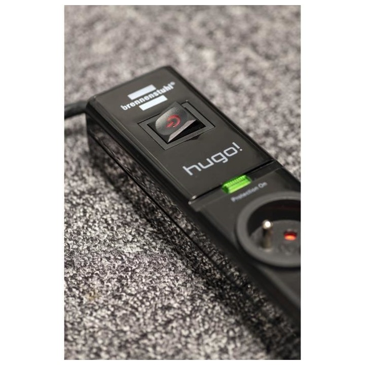 Brennenstuhl Multiprise hugo! Noire - 7 prises + 2 prises USB - avec p