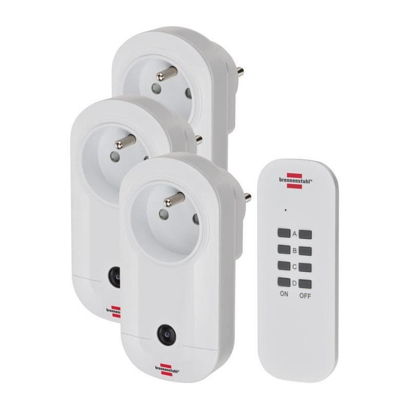 Brennenstuhl Set de prises télécommandées Confort-Line, 3 prises pour l'intérieur