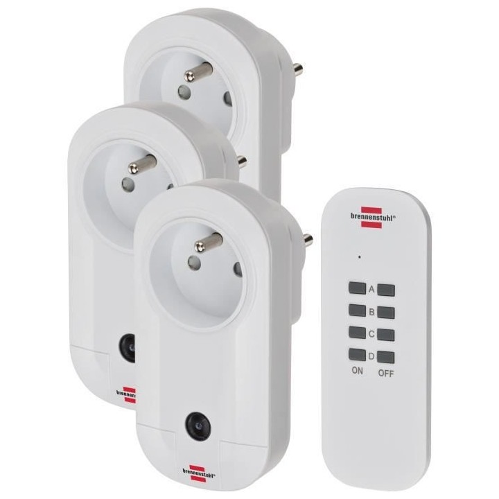 Brennenstuhl Set de prises télécommandées Confort-Line, 3 prises po