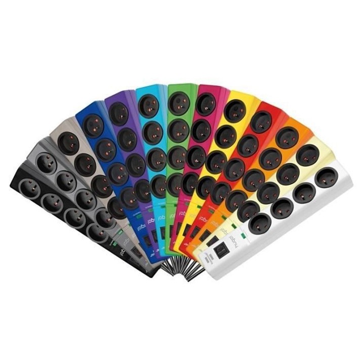 Brennenstuhl Multiprise hugo! Noire, 4 prises, avec parasurtenseur et