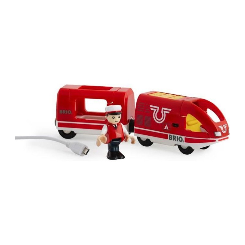 Brio World Train de Voyageur Rechargeable + cable USB - Accessoire Circuit de train en bois - Ravensburger - Mixte des 3 ans - 3