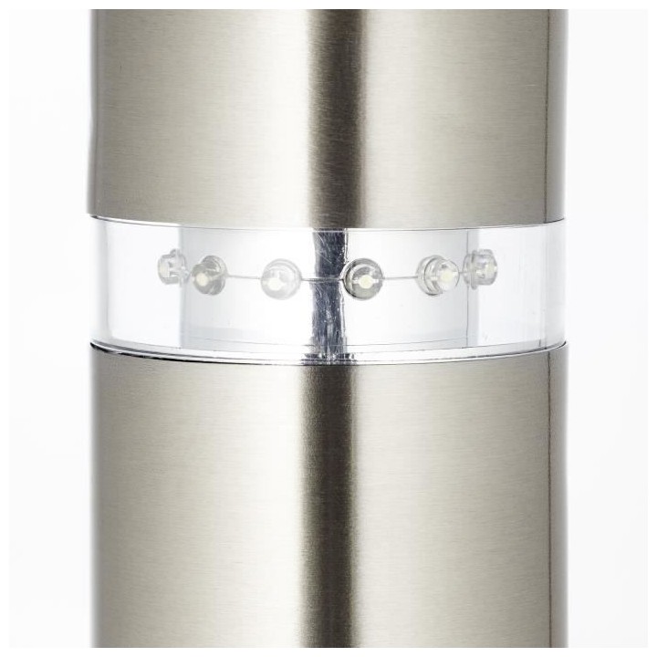 Borne avec détecteur BOLE couleur Acier led intégré