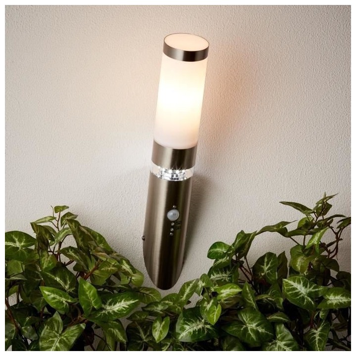 Applique avec détecteur BOLE couleur Acier led intégré