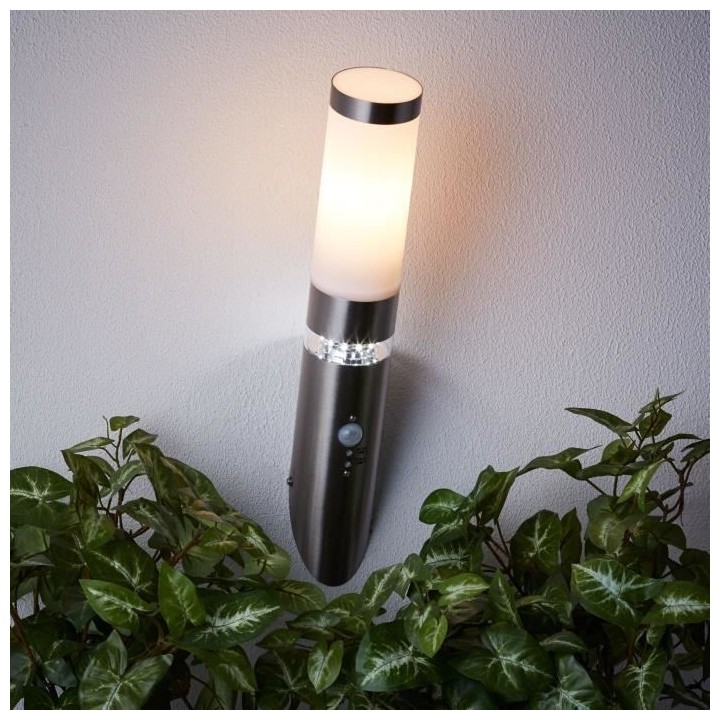 Applique avec détecteur BOLE couleur Acier led intégré