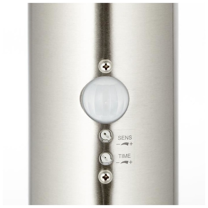 Potelet avec détecteur BOLE couleur Acier led intégré