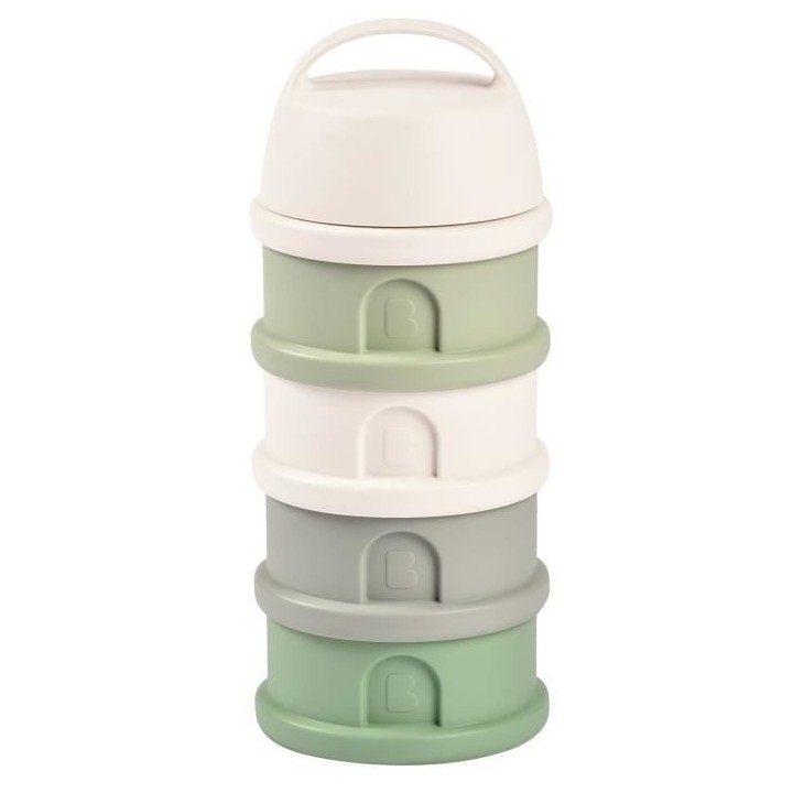 BEABA, Boîte doseuse, 4 compartiments, cotton white / sage green