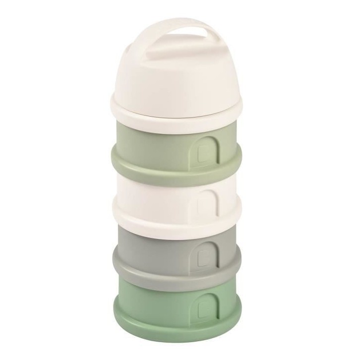 BEABA, Boîte doseuse, 4 compartiments, cotton white / sage green