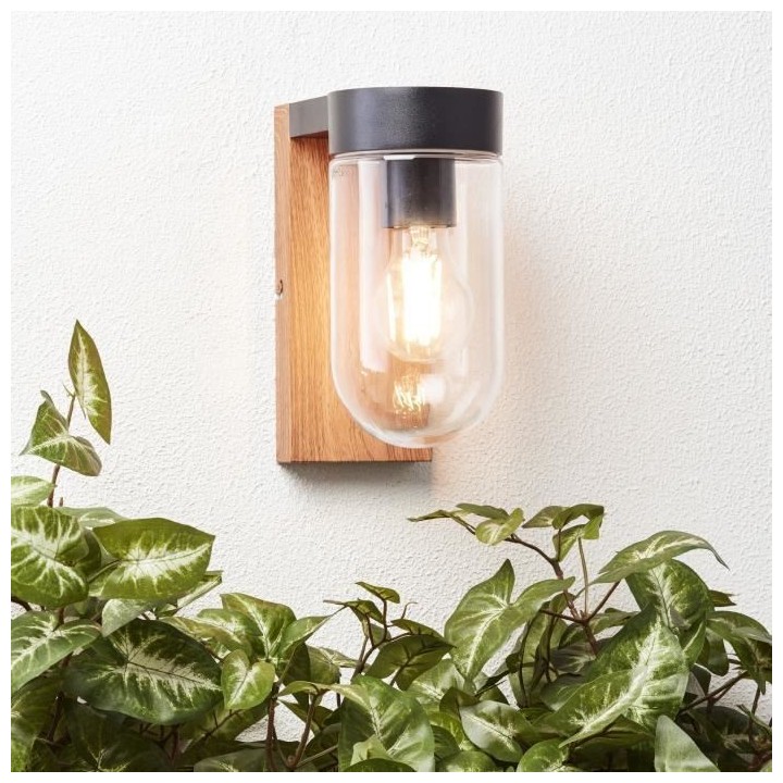 BRILLIANT - CABAR Applique extérieure - coloris bois foncé/noir - m