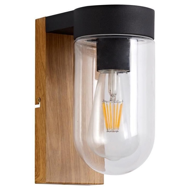 BRILLIANT - CABAR Applique extérieure - coloris bois foncé/noir - m