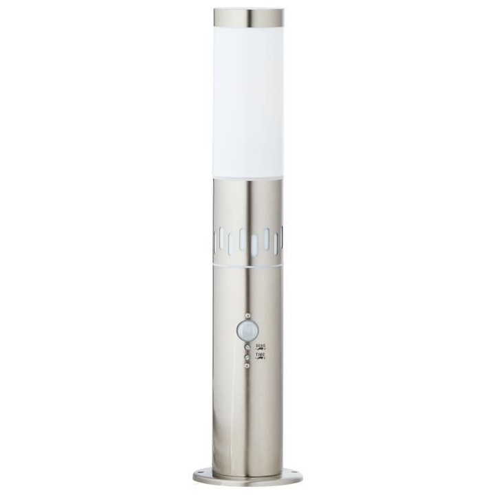 Borne extérieure avec détecteur LEIGH couleur acier led intégré