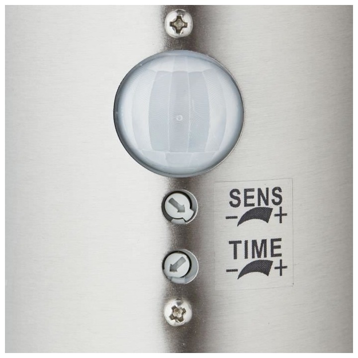 Borne extérieure avec détecteur LEIGH couleur acier led intégré