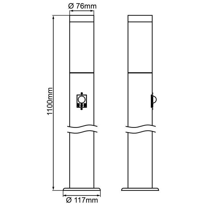 Potelet avec détecteur DODY couleur noir E27