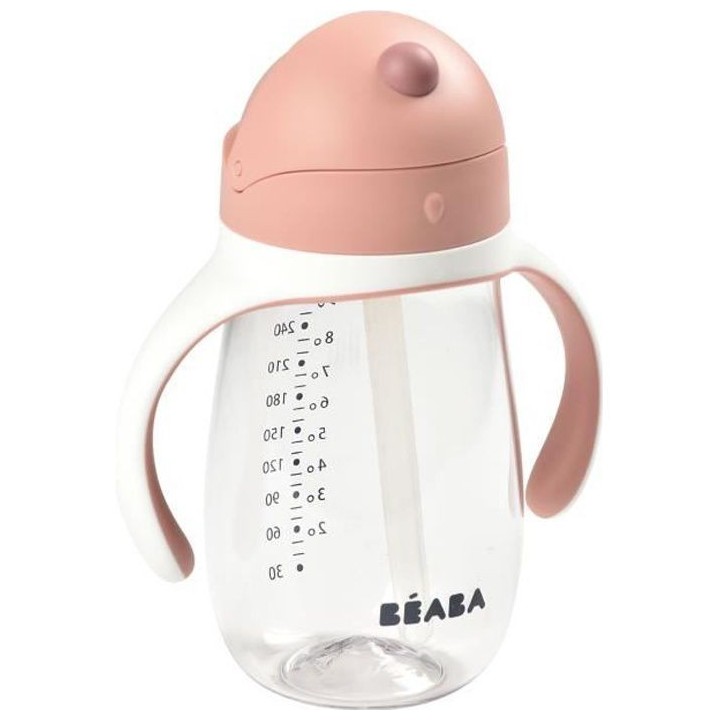 BEABA, Biberon/Tasse d'apprentissage 2 en 1, Tasse Paille Enfant, 100%