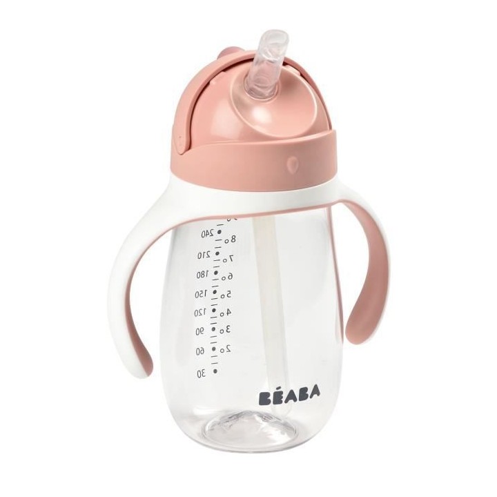 BEABA, Biberon/Tasse d'apprentissage 2 en 1, Tasse Paille Enfant, 100%