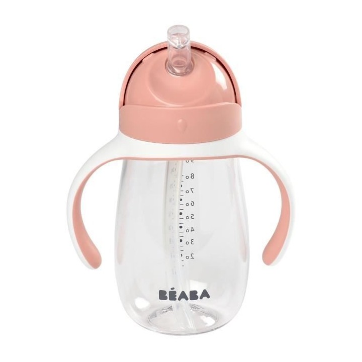 BEABA, Biberon/Tasse d'apprentissage 2 en 1, Tasse Paille Enfant, 100%