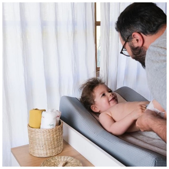 BEABA, Housse pour Matelas a Langer Sofalange, 100% Coton Nid d'abeill