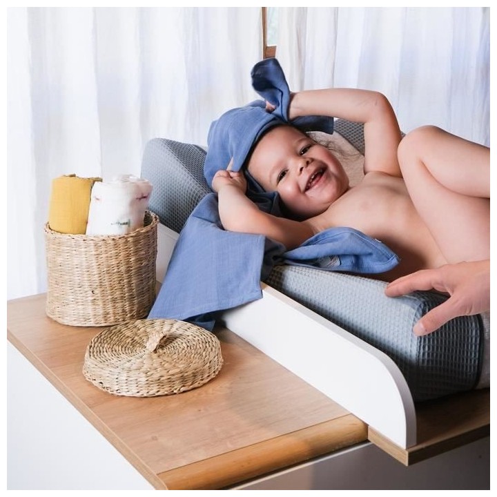 BEABA, Housse pour Matelas a Langer Sofalange, 100% Coton Nid d'abeill