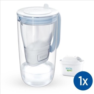 BRITA Carafe filtrante en verre bleue inclus 1 cartouche MAXTRA PRO Al