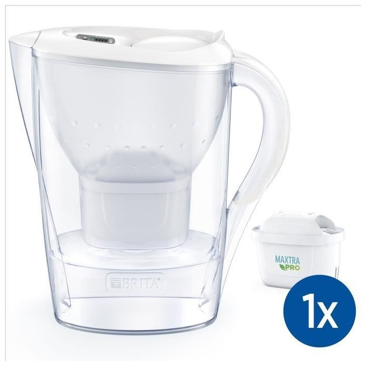 BRITA Carafe filtrante Marella blanche (2,4L) inclus 1 cartouche MAXTR