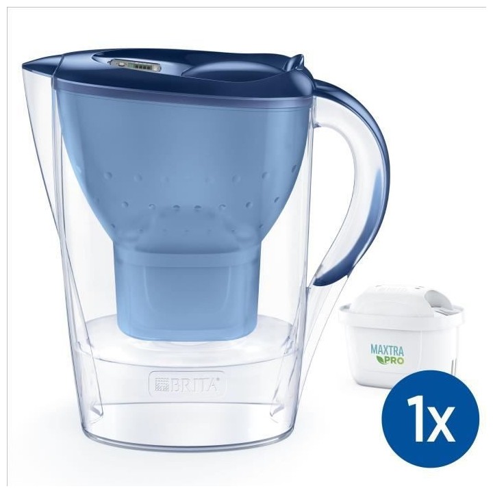 BRITA Carafe filtrante Marella bleue (2,4L) inclus 1 cartouche MAXTRA
