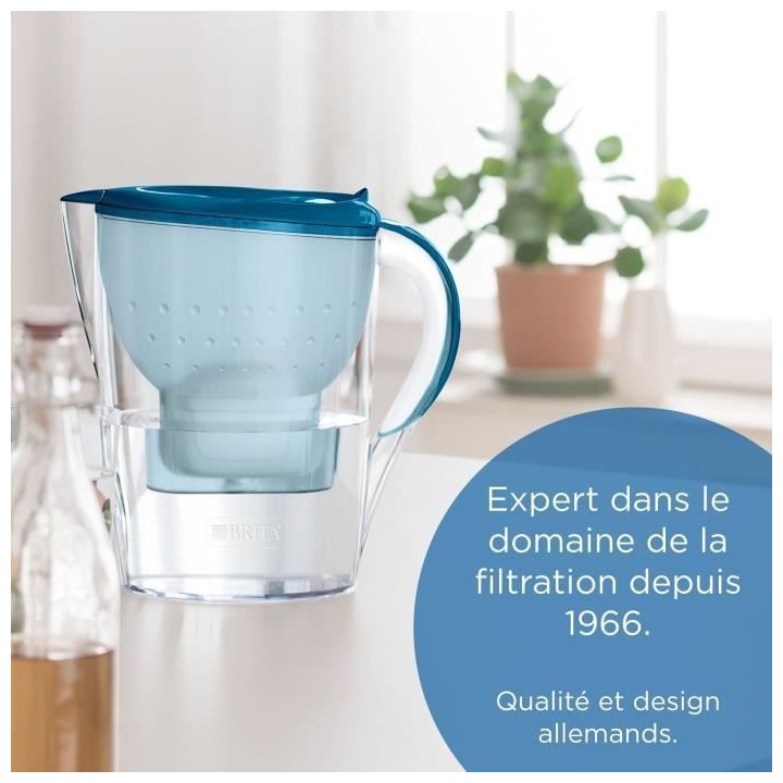 BRITA Carafe filtrante Marella bleue (2,4L) inclus 1 cartouche MAXTRA