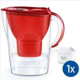 BRITA Carafe filtrante Marella rouge (2,4L) inclus 1 cartouche filtran