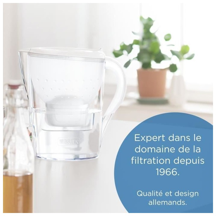 BRITA Carafe filtrante Marella XL blanche (3,5L) inclus 1 cartouche MA